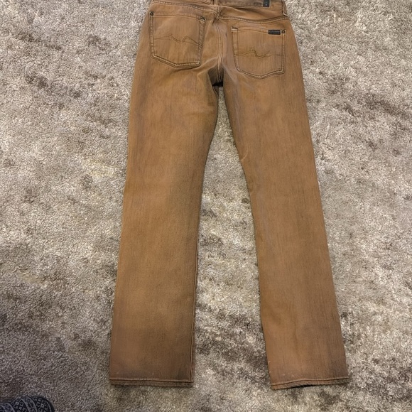 For All Mankind Jeans Mens 30 Orange Denim Cotton Blend Slimmy Pocket Made USA - Picture 4 of 5